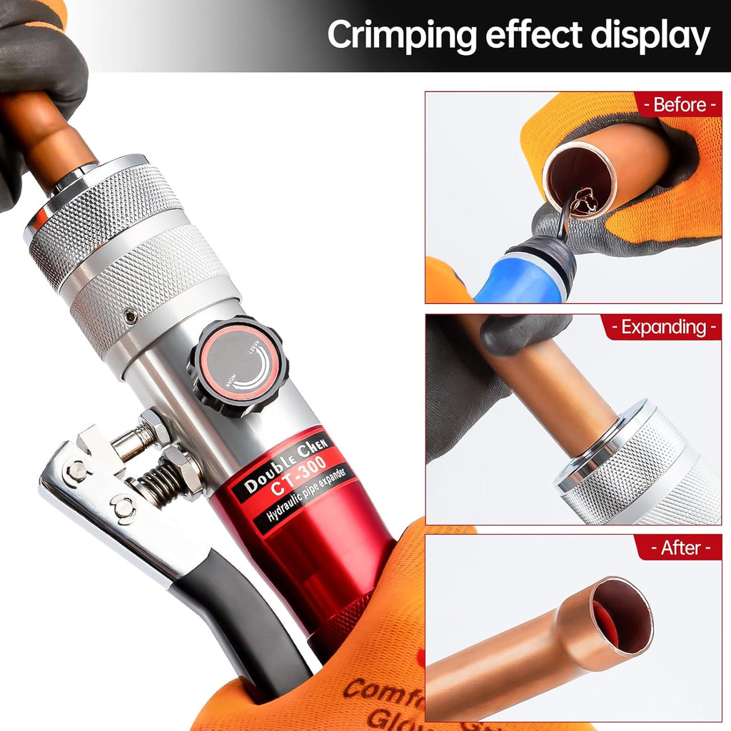 Hvac Swaging Tools Kit Hydraulic Copper Pipe Tube Expander Tool 3/8, 1/2, 5/8, 3/4,7/8,1,1-1/8 Inch