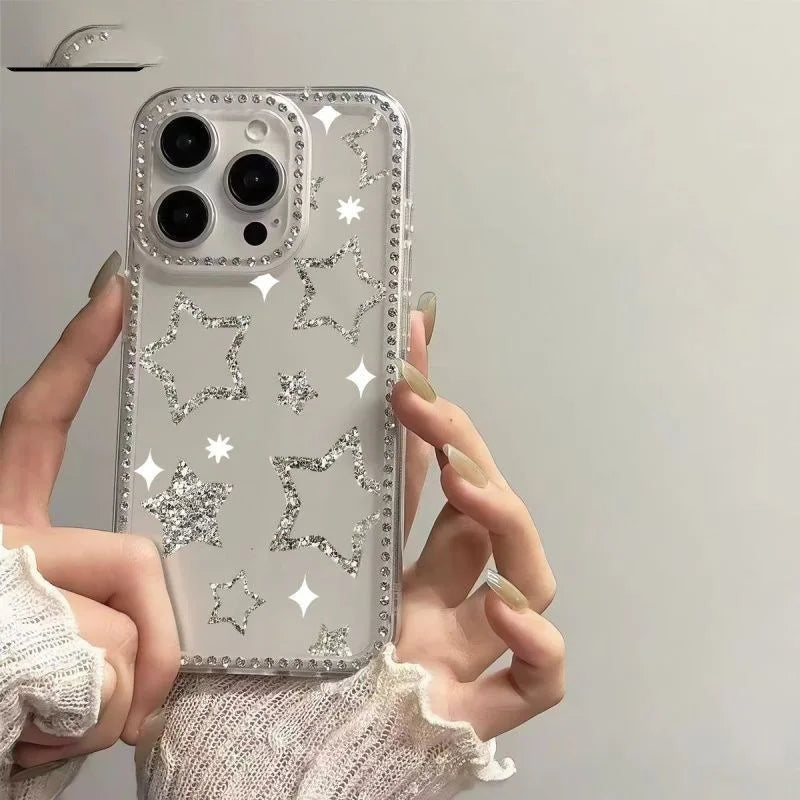 Colorful Butterfly Transparent Girly Frame Diamond Mobile Phone Case High Quality Fashion for iPhone 17 Pro Max Bulk Phone Cases