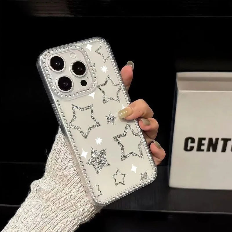 Colorful Butterfly Transparent Girly Frame Diamond Mobile Phone Case High Quality Fashion for iPhone 17 Pro Max Bulk Phone Cases