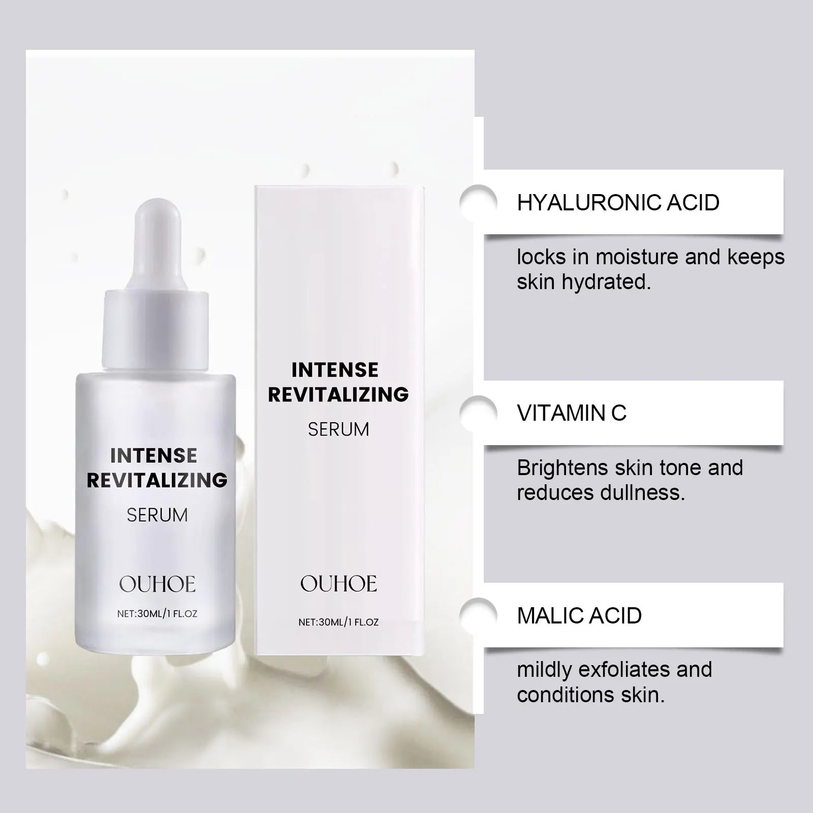 Ouhoe Brightening Essence Moisturizes Nourishes Skin Harmonizing Brightening The Complexion Deep Hydration for All Skin Types