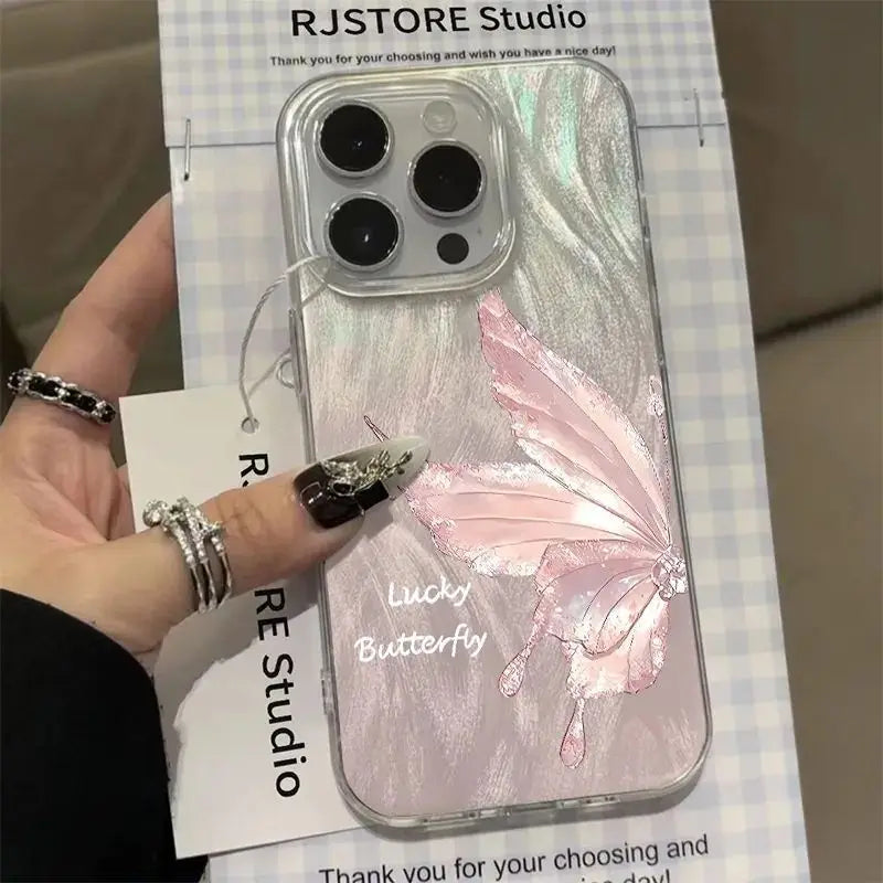 Aesthetic Water Ripple Large Hole Customised Beautiful Girly Phone case for iPhone 17 16 Pro Max Shockproof High Quality Fashion