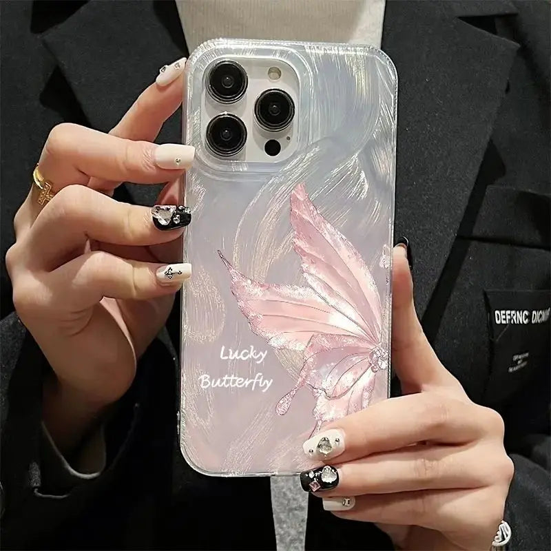 Aesthetic Water Ripple Large Hole Customised Beautiful Girly Phone case for iPhone 17 16 Pro Max Shockproof High Quality Fashion