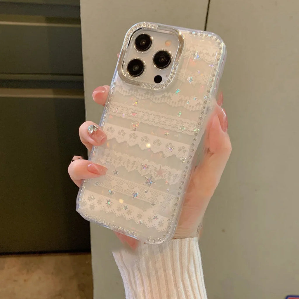Gorgeous Model Luxury Bling Glitter Rhinestone Bow Knot Phone Case for Iphone15 14 13 12 16 17...Plus Soft Back Cover Waterproof