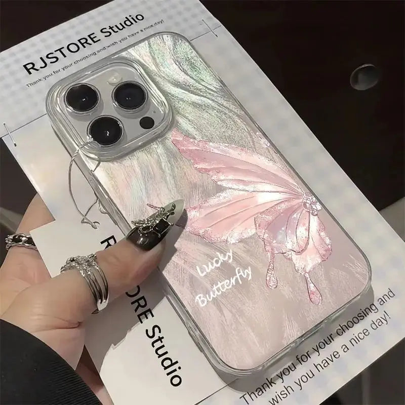 Aesthetic Water Ripple Large Hole Customised Beautiful Girly Phone case for iPhone 17 16 Pro Max Shockproof High Quality Fashion