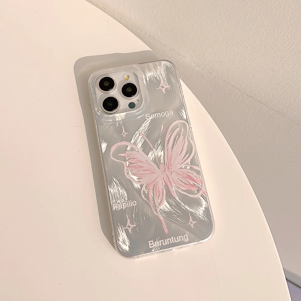 Girly Pretty Clear Cell Phone Case Bluk Wholesale Custom Water Ripple Large Hole High Quality Fashion for iPhone 17 16 Pro Max