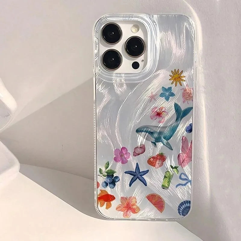 Girly Pretty Clear Cell Phone Case Bluk Wholesale Custom Water Ripple Large Hole High Quality Fashion for iPhone 17 16 Pro Max
