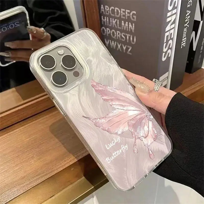 Aesthetic Water Ripple Large Hole Customised Beautiful Girly Phone case for iPhone 17 16 Pro Max Shockproof High Quality Fashion