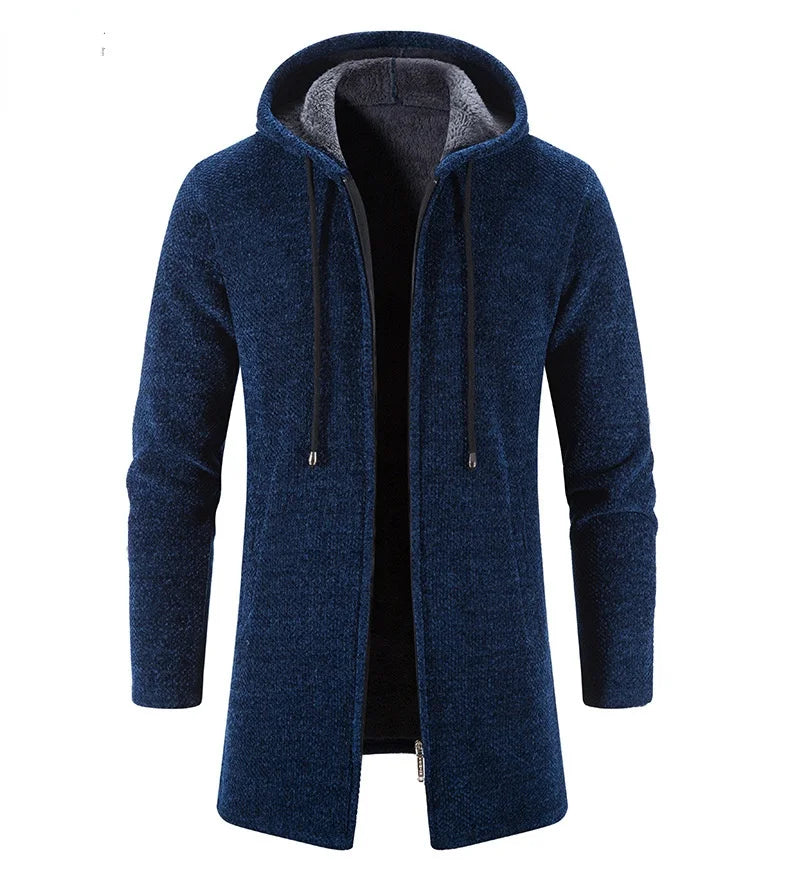Men's Sweaters Coat Autumn Winter New Hot Warm Zipper Medium Long Cardigan Sweaters Man Casual Knitwear Sweatercoat mens clothes