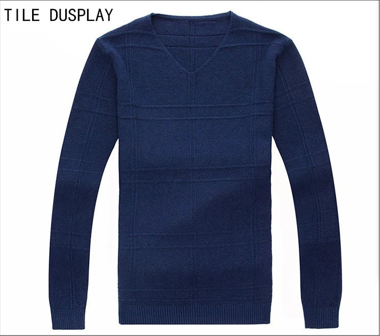 BROWON 2025 New Mens Clothes Spring Autumn Solid Color Casual V-Neck Sweaters Korean Fashion Slim Fit Long-Sleeved Sweater Men