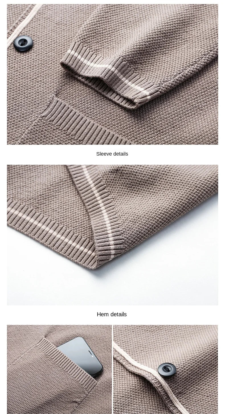 Top Quality New Autum Winter Brand Fashion Slim Fit Knit Cardigan Men Japanese Sweater Casual Coats Jacket Mens Clothes 2025