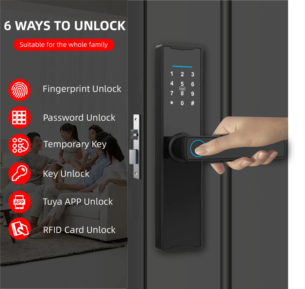Cerradura Inteligente Wifi TTLock Intelligent Digital Mortise Combination Electronic Key Handle Apartment Smart Door Lock