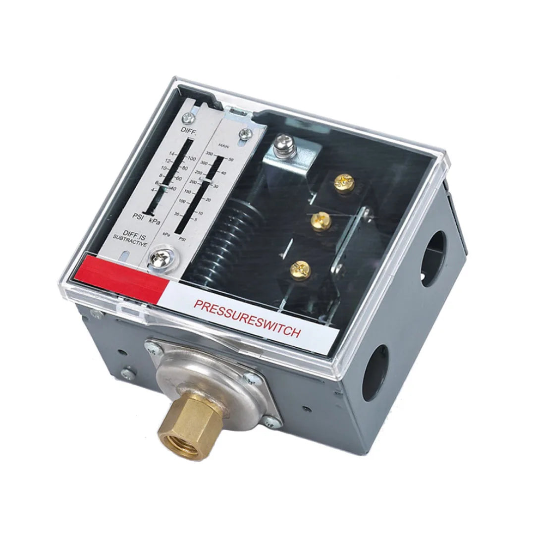 Boiler Steam SPDT Pressure Switches Temperature: - 40 ℃ ~ 180 ℃ Adjustable Difference Pressure 15kPa-1035kPa Connection 1/4" NPT