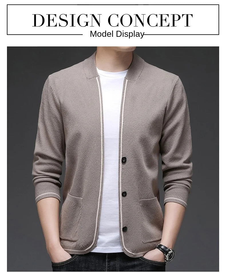 Top Quality New Autum Winter Brand Fashion Slim Fit Knit Cardigan Men Japanese Sweater Casual Coats Jacket Mens Clothes 2025