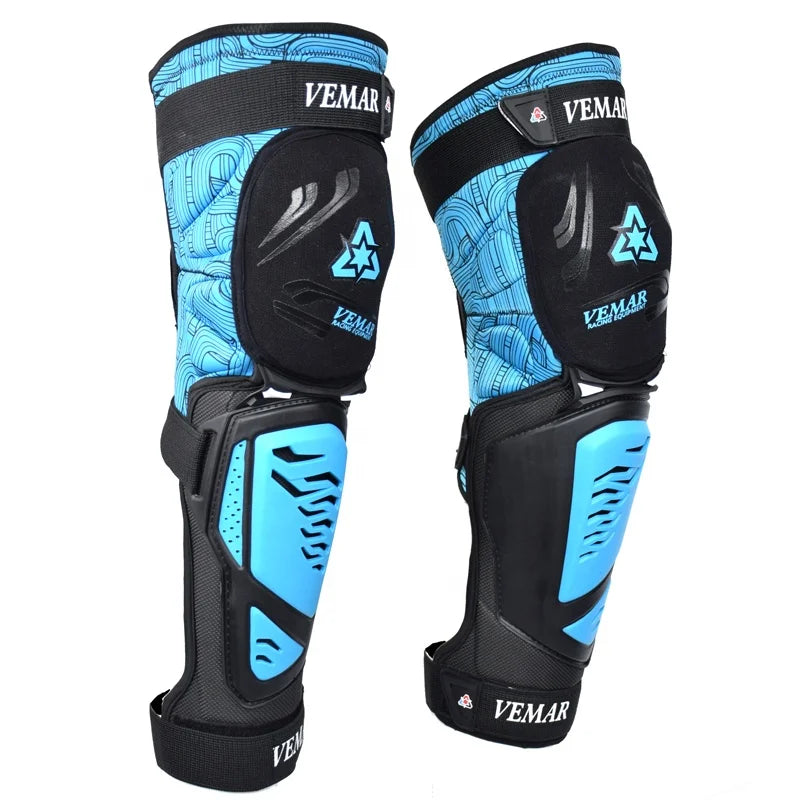 VEMAR Long Motorcycle Knee Pads and Elbow Pads Riding Protective Gears Outdoor Sports Motocross Equipment Motorbike Knee Guard
