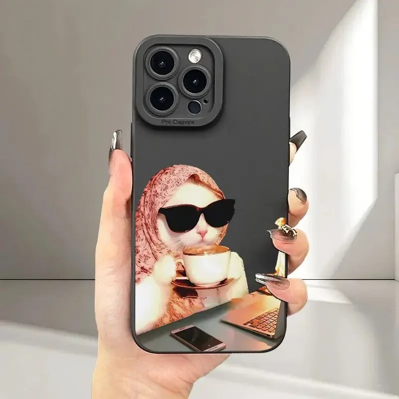 Customizable Silicone TPU Soft Phone case Waterproof Shockproof Matte Ins Cartoon Design Suitable for iPhone 17/16/15 Pro Girls