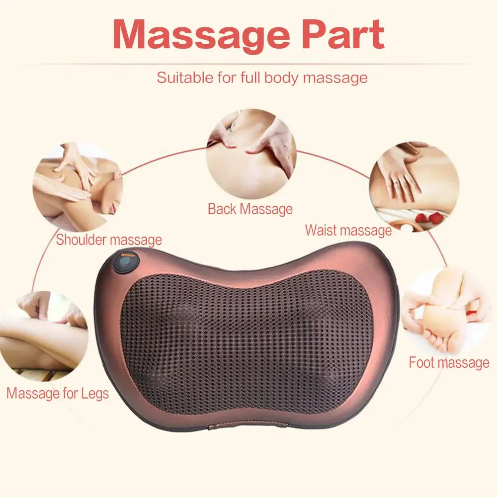 Best Price Multi-Function Electronic Shiatsu Neck Massager Cushion Back Office Home Travel Pillow Shoulder Device Pain Relief