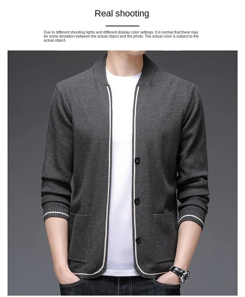 Top Quality New Autum Winter Brand Fashion Slim Fit Knit Cardigan Men Japanese Sweater Casual Coats Jacket Mens Clothes 2025