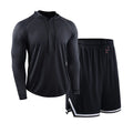 New Products EU Size Quick Dry Men Running 2pcs Sportswear Gym Sports Clothing Long Sleeve Shorts Fitness Workout Set