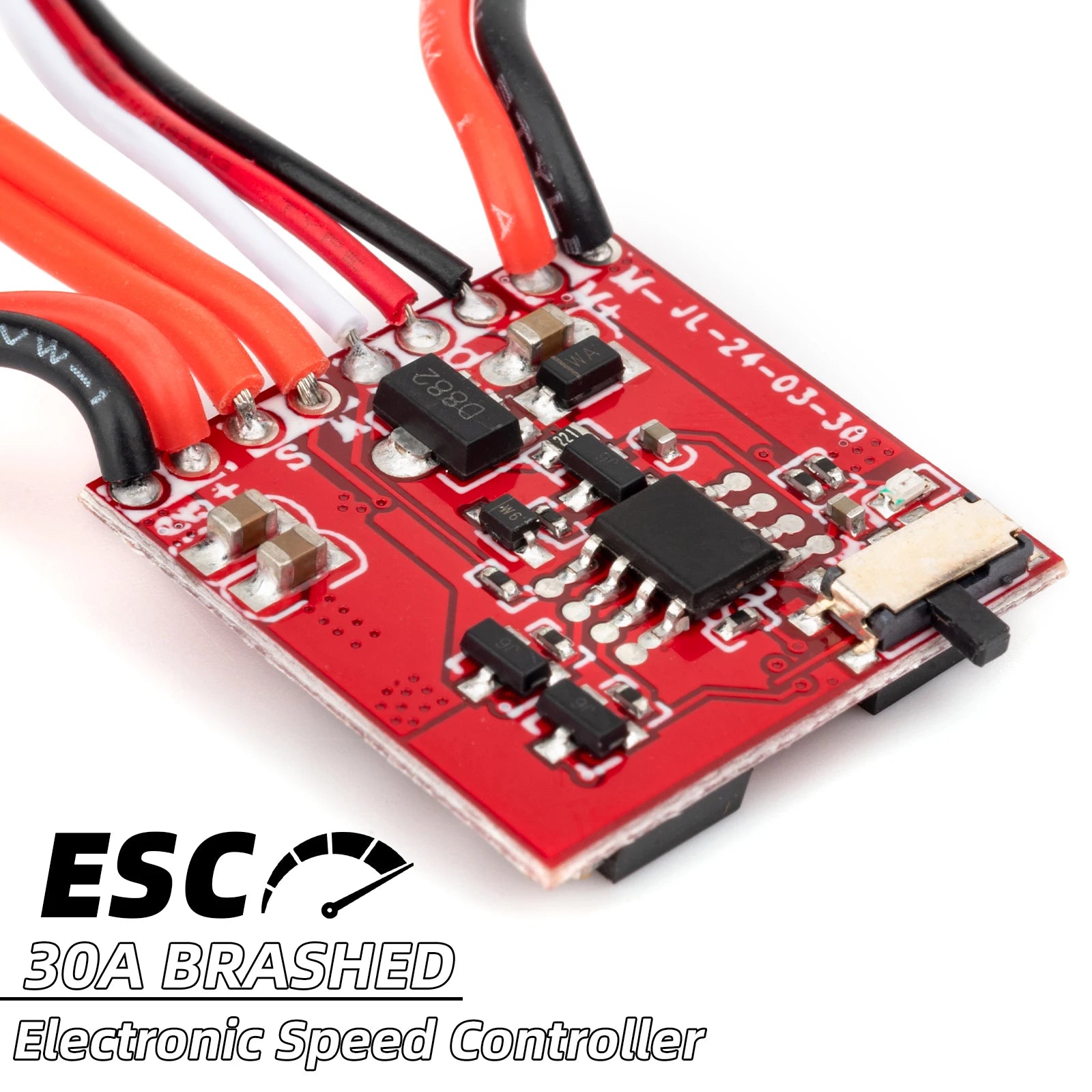 Mini Brushed Electric 30A 4-8V Speed Controller ESC Brush Electronic Motor Speed Controller for 1/24 RC Car SCX24