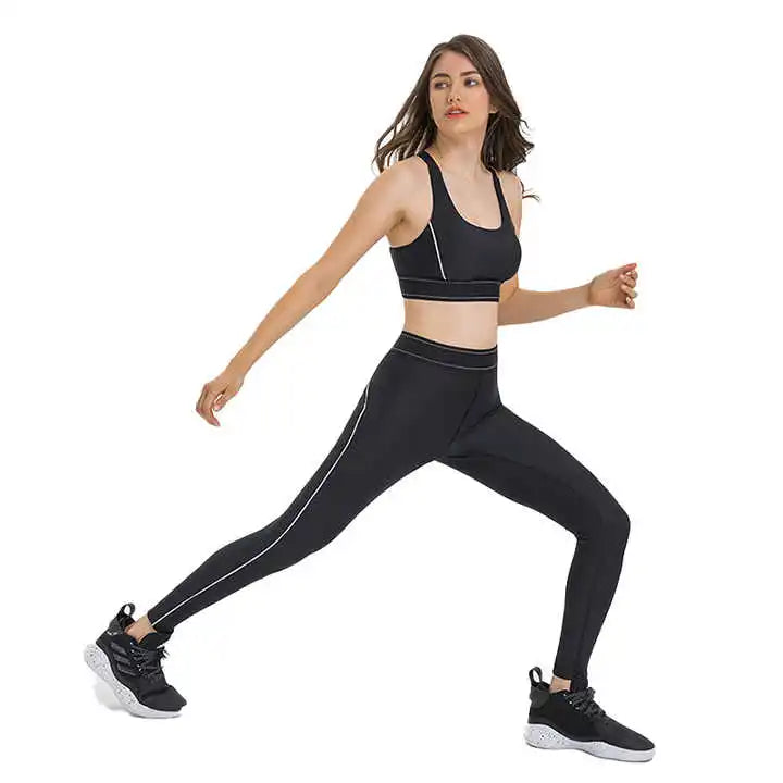 Wholesale Yoga Wear Set Sportswear Gym Fitness Sets Workout Clothes Long Running Pants and Sports Bra