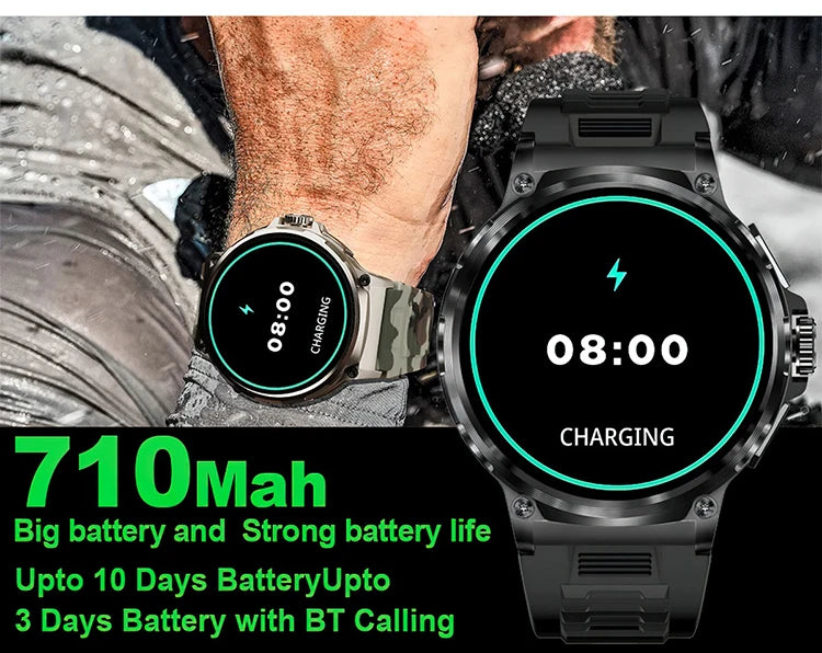 Smart Watch V69 1.85'' HD Large Screen Full Touch 710mAh Big Battery Outdoor Sports Waterproof BT Calling Smartwatch for Men