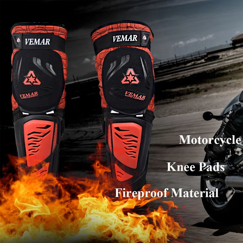 VEMAR Long Motorcycle Knee Pads and Elbow Pads Riding Protective Gears Outdoor Sports Motocross Equipment Motorbike Knee Guard