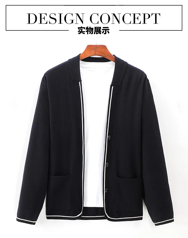 Top Quality New Autum Winter Brand Fashion Slim Fit Knit Cardigan Men Japanese Sweater Casual Coats Jacket Mens Clothes 2025