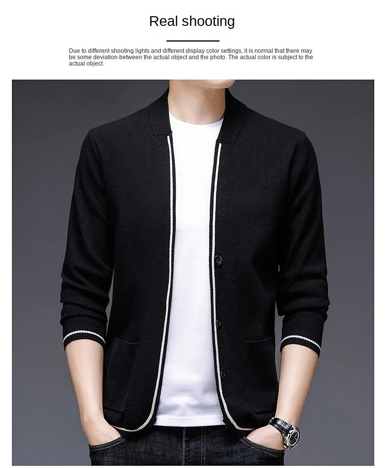 Top Quality New Autum Winter Brand Fashion Slim Fit Knit Cardigan Men Japanese Sweater Casual Coats Jacket Mens Clothes 2025
