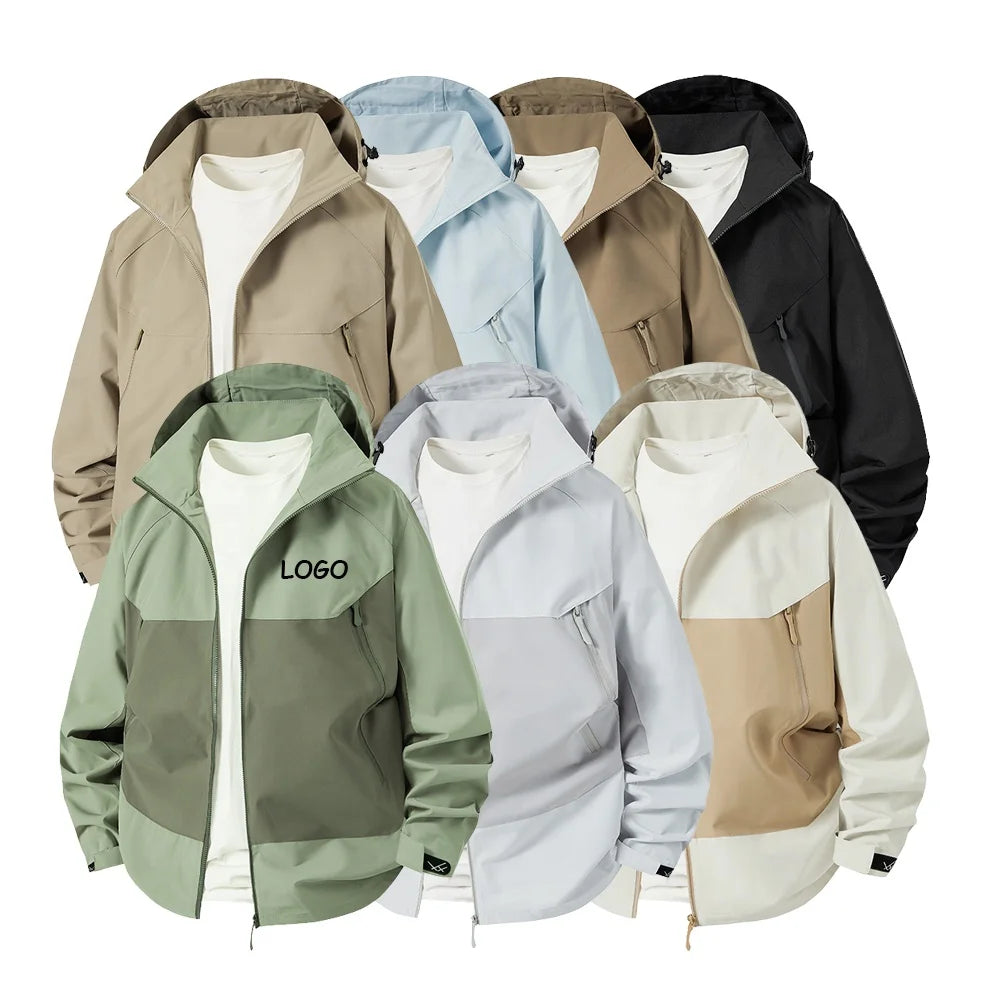 New Fashion Sports Windbreaker Outdoor Men's Jogging Sportswear Customized Reflective Waterproof Zipper Sports Jacket for Men