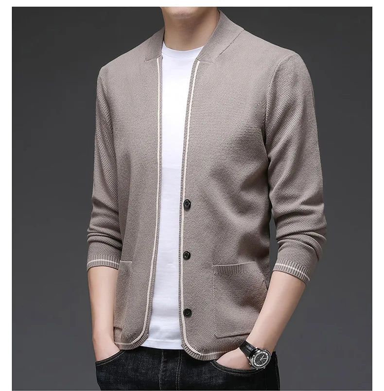 Top Quality New Autum Winter Brand Fashion Slim Fit Knit Cardigan Men Japanese Sweater Casual Coats Jacket Mens Clothes 2025