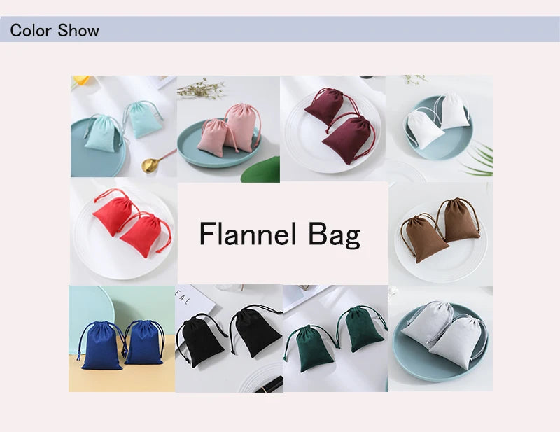 Personalized Logo Printed Custom Link Jewelry Drawstring Bags Pouches Velvet Jewellery Packaging Sack Wedding Favor Bags