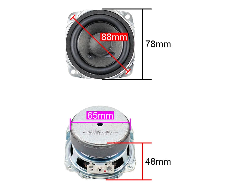 GHXAMP For Harman Kardon 3 Inch 78mm Full Range Speaker 4OHM 15W Portable Tweeter Mid Bass Built-in Audio Driver Unit 2PC rusted
