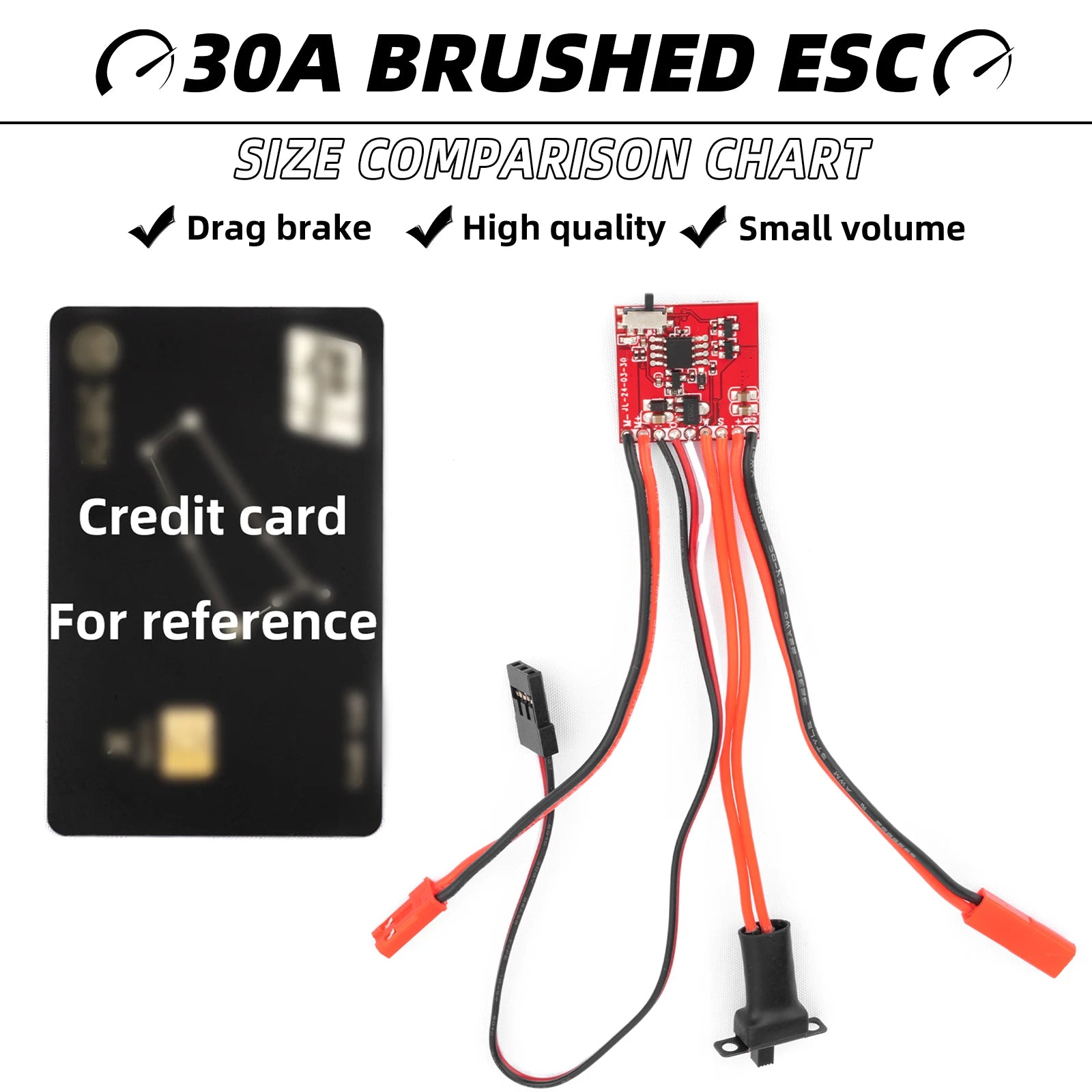 Mini Brushed Electric 30A 4-8V Speed Controller ESC Brush Electronic Motor Speed Controller for 1/24 RC Car SCX24