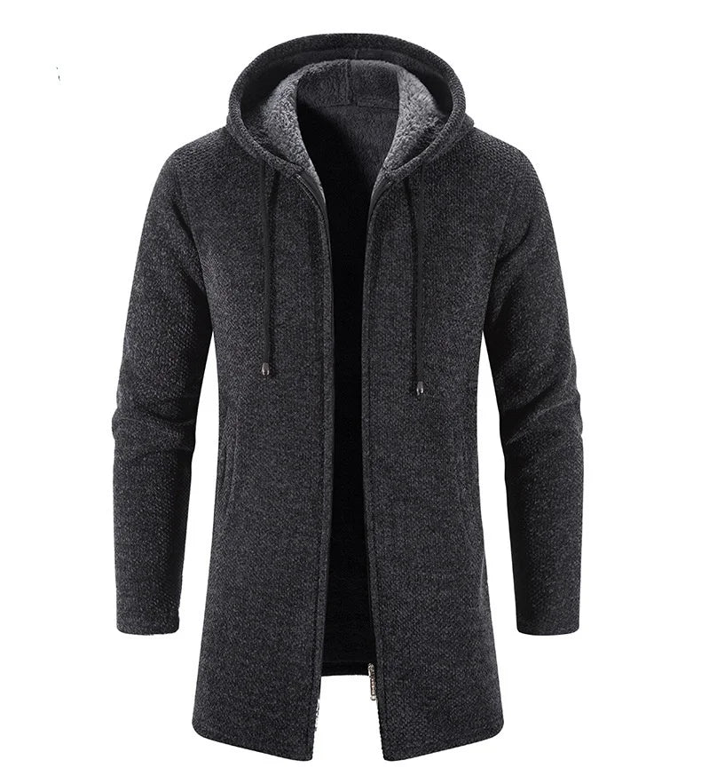 Men's Sweaters Coat Autumn Winter New Hot Warm Zipper Medium Long Cardigan Sweaters Man Casual Knitwear Sweatercoat mens clothes