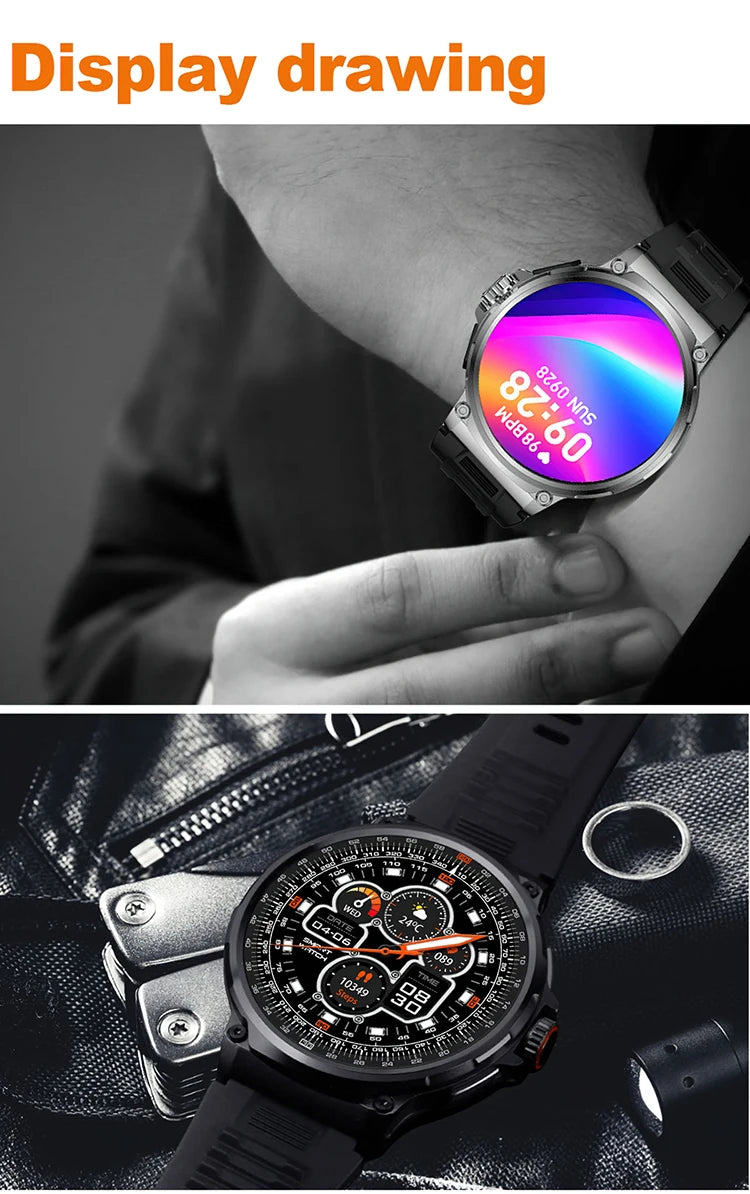 Smart Watch V69 1.85'' HD Large Screen Full Touch 710mAh Big Battery Outdoor Sports Waterproof BT Calling Smartwatch for Men
