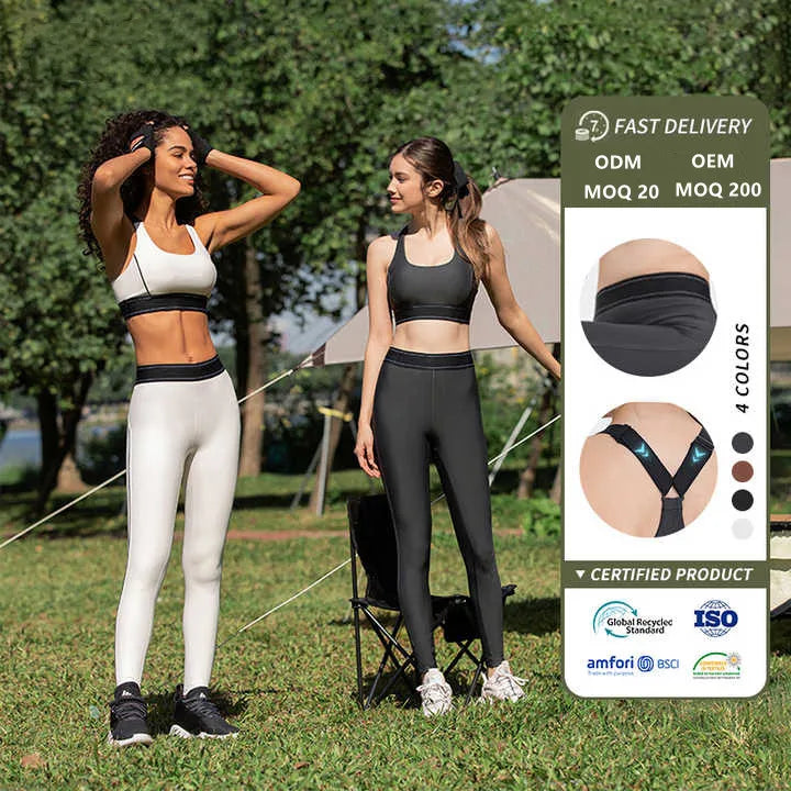 Wholesale Yoga Wear Set Sportswear Gym Fitness Sets Workout Clothes Long Running Pants and Sports Bra