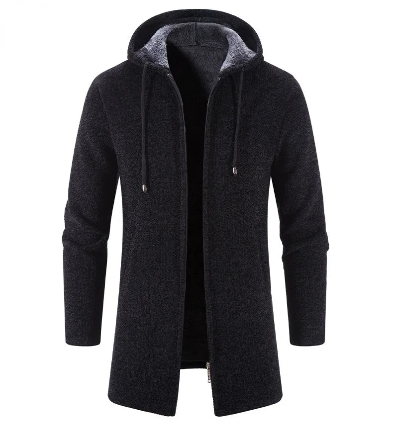 Men's Sweaters Coat Autumn Winter New Hot Warm Zipper Medium Long Cardigan Sweaters Man Casual Knitwear Sweatercoat mens clothes