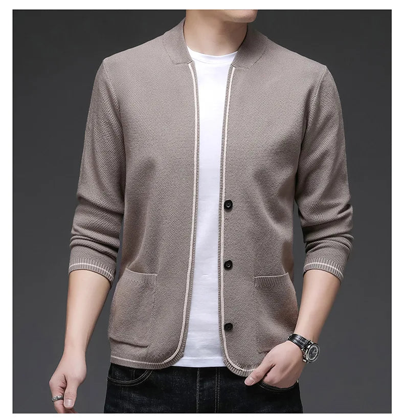 Top Quality New Autum Winter Brand Fashion Slim Fit Knit Cardigan Men Japanese Sweater Casual Coats Jacket Mens Clothes 2025