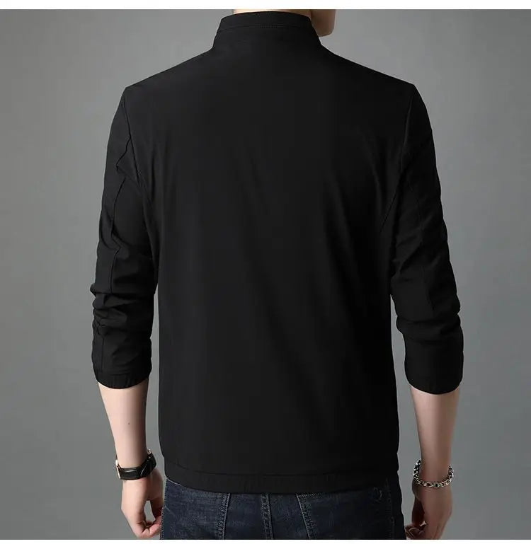 Top Quality New Brand Casual Fashion Stand Collar Streetwear Mens Coats And Jackets Zipper Windbreaker Simple Mens Clothes 2025