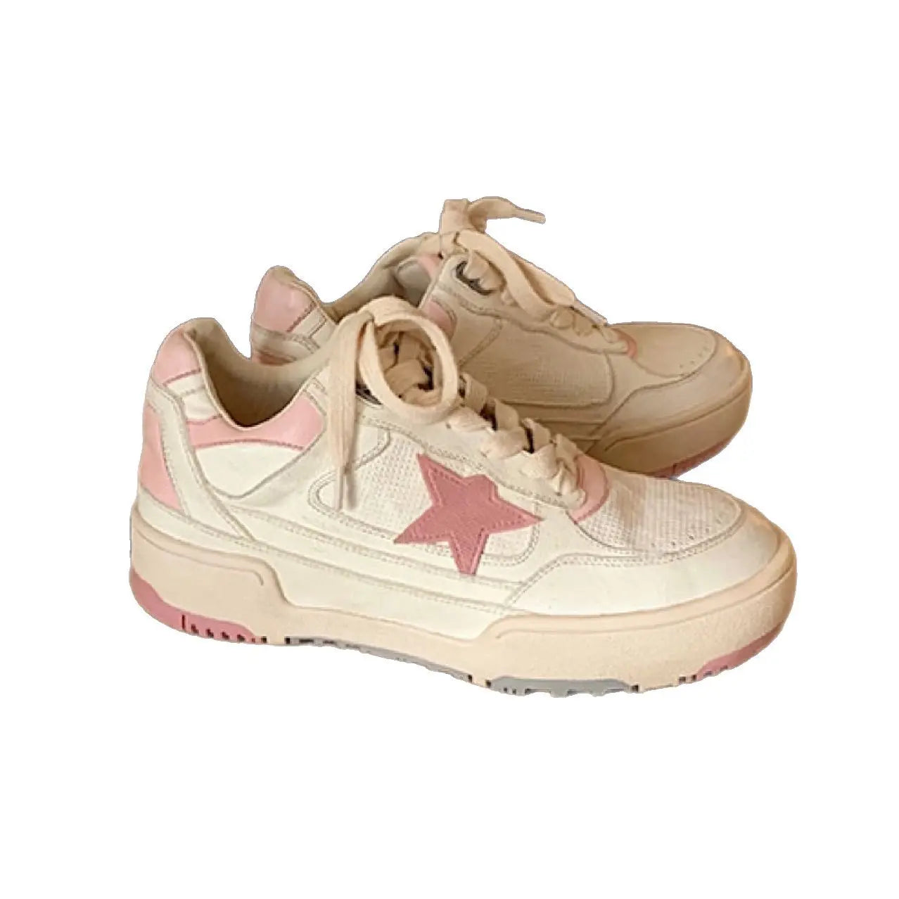 Women's Retro Old Sports Sneakers Cross-border Genuine Leather White Shoes Thick Sole Star Autumn Dirty Sneakers