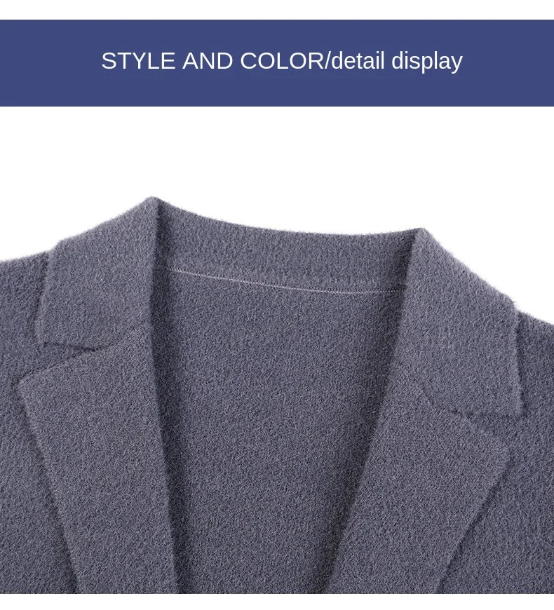 Top Grade New Autum Winter Brand Fashion Knit Blazer Mens Top Cardigan Slim Fit Sweater Casual Coats Jacket Mens Clothes 2025