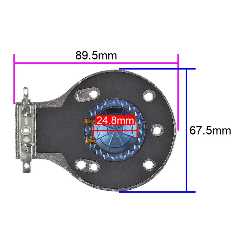 For JBL 2412H-1 2412 Tweeter Speaker Voice Coil Repair 24.8MM Horn Blue Diaphragm Titanium film Flat Special DIY 2pcs