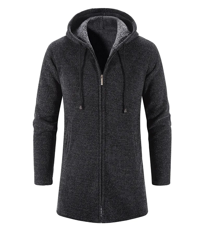Men's Sweaters Coat Autumn Winter New Hot Warm Zipper Medium Long Cardigan Sweaters Man Casual Knitwear Sweatercoat mens clothes