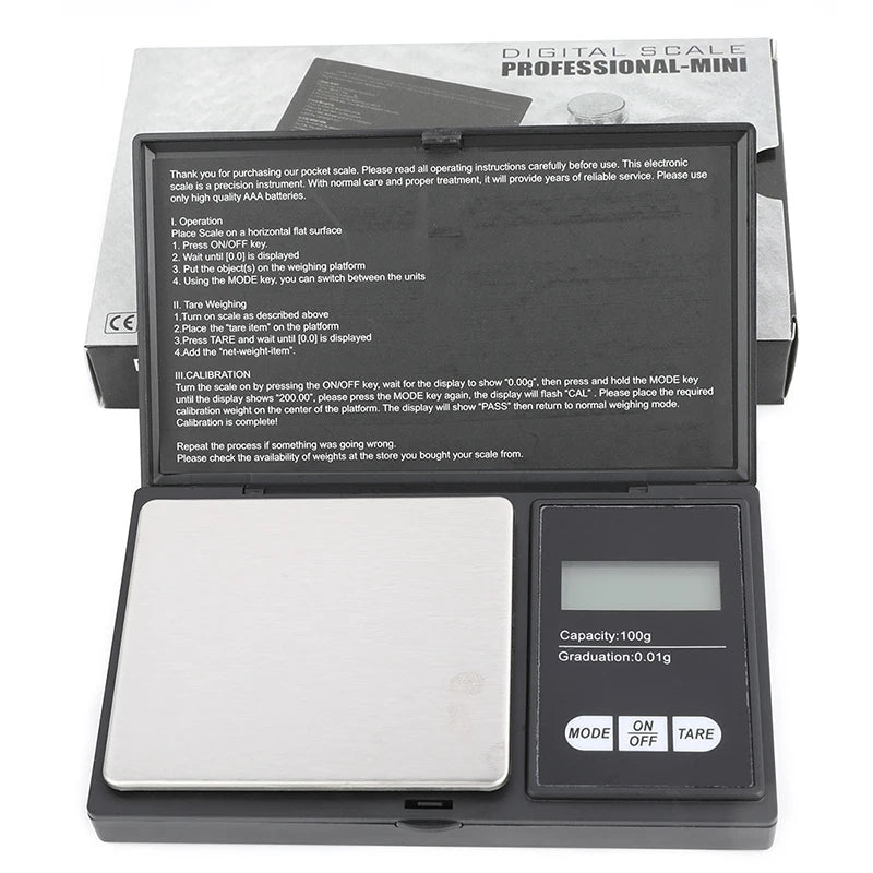 0.05g 100g Pocket Scale High Accurate Precision Electronic Scale Liquid Crystal Display Screen