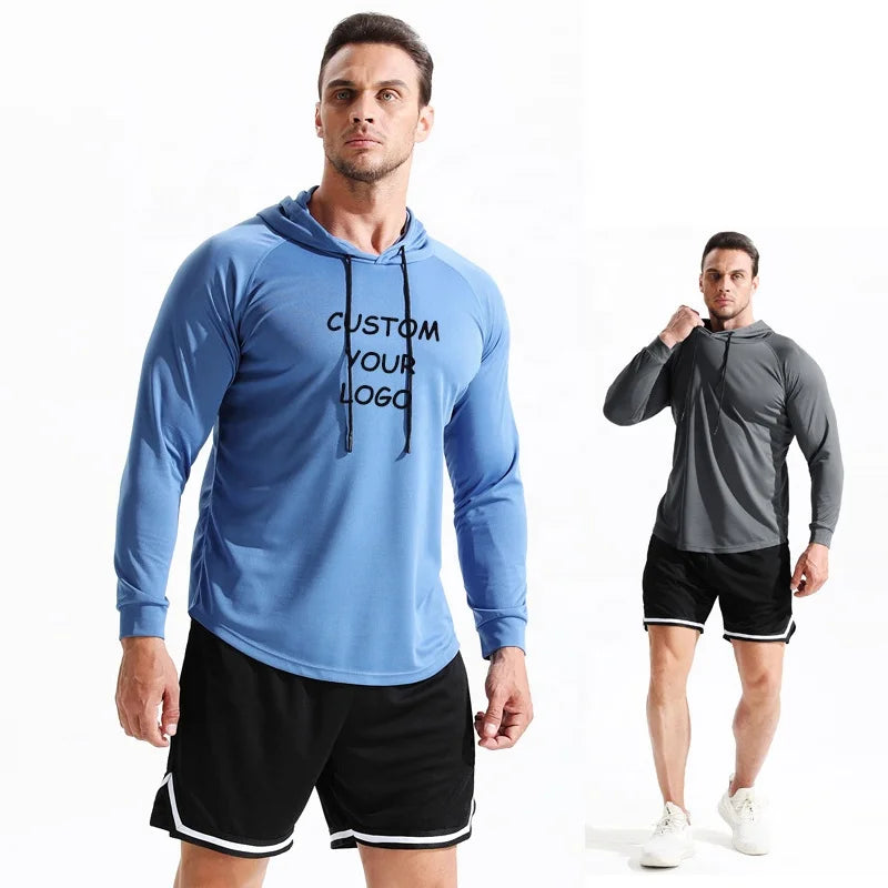 New Products EU Size Quick Dry Men Running 2pcs Sportswear Gym Sports Clothing Long Sleeve Shorts Fitness Workout Set