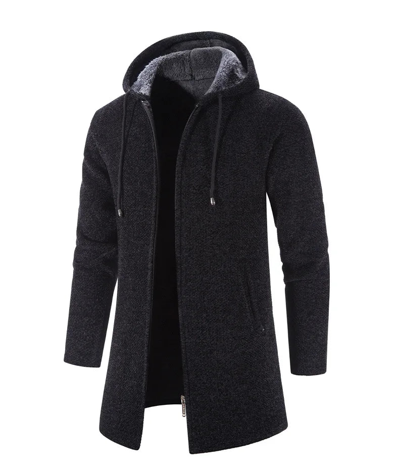 Men's Sweaters Coat Autumn Winter New Hot Warm Zipper Medium Long Cardigan Sweaters Man Casual Knitwear Sweatercoat mens clothes