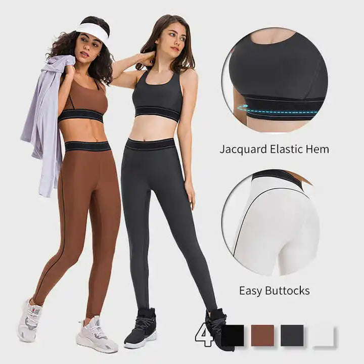 Wholesale Yoga Wear Set Sportswear Gym Fitness Sets Workout Clothes Long Running Pants and Sports Bra