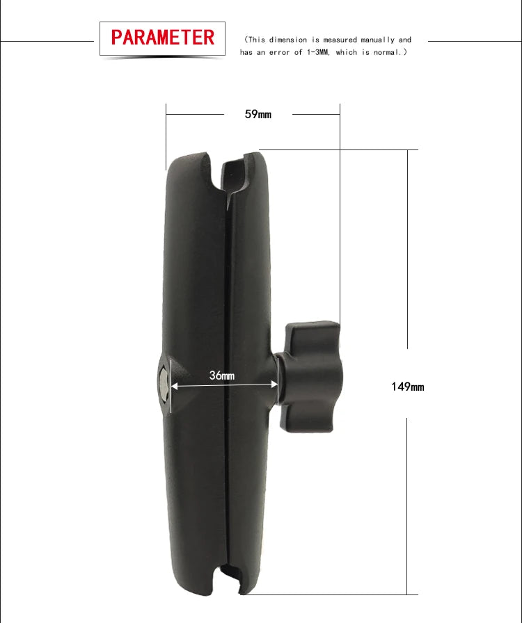Motorcycle Sports Camera Holder Handlebar Tube Mount with Aluminum Alloy 15cm Double Socket Arm Camera Bracket Ball Adapter