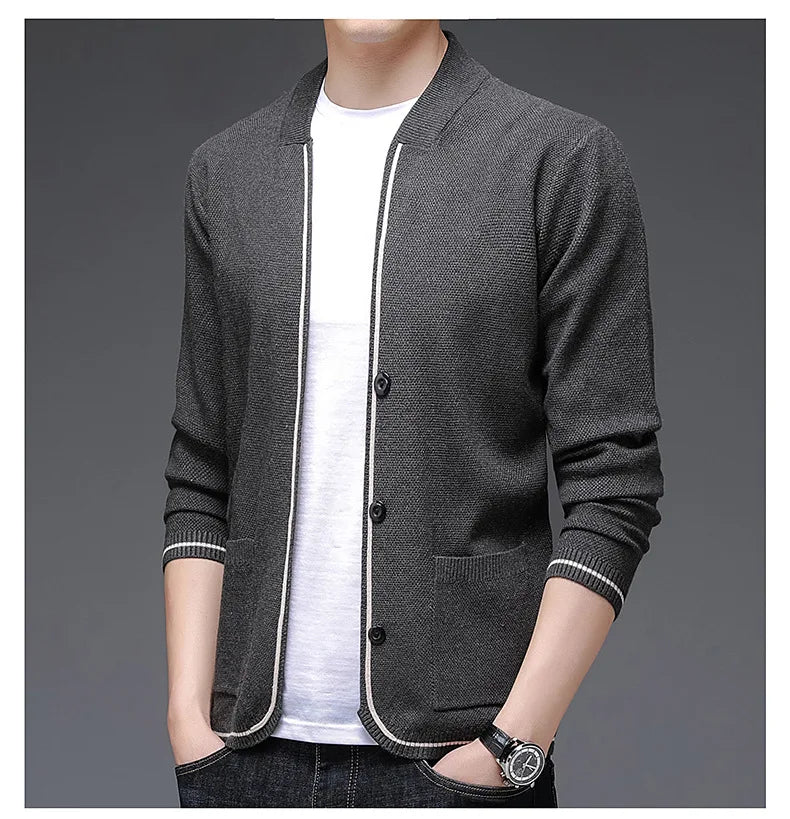 Top Quality New Autum Winter Brand Fashion Slim Fit Knit Cardigan Men Japanese Sweater Casual Coats Jacket Mens Clothes 2025