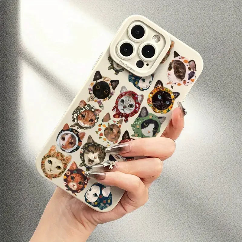 Customizable Silicone TPU Soft Phone case Waterproof Shockproof Matte Ins Cartoon Design Suitable for iPhone 17/16/15 Pro Girls